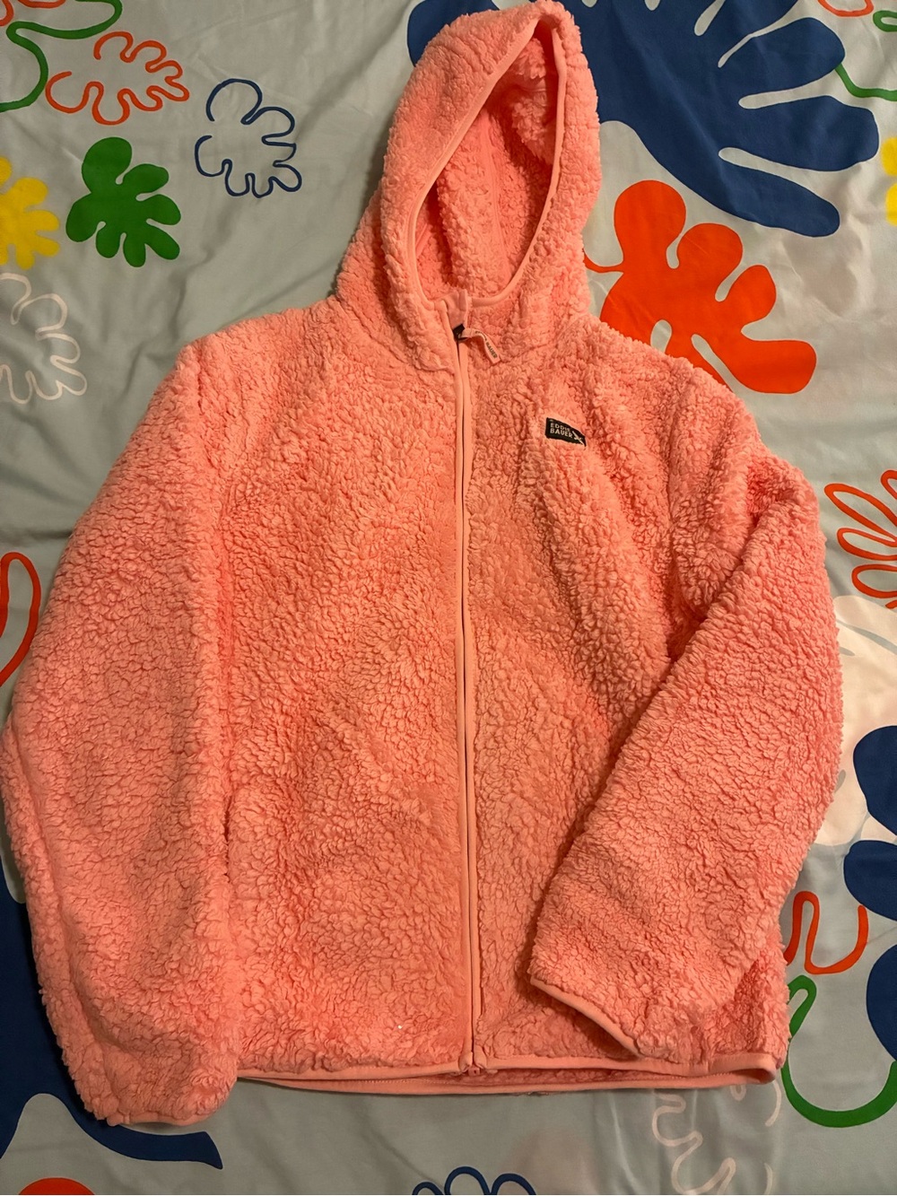 Eddie Bauer Girls Pink Sherpa Fleece Hooded Jacket – Size 14/16